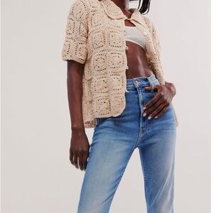 MOTHER Blue Denim with Tan Stitching